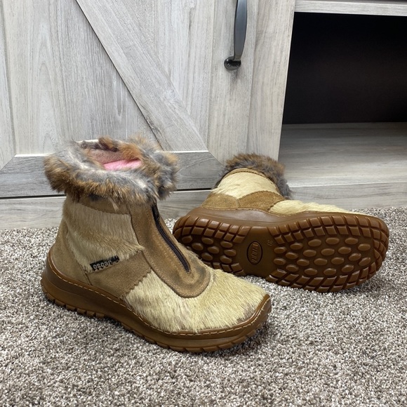 Oscar Sport Italy Apres Ski Winter Fur Boots. real animal fur! 39 8-8.5 - Picture 8 of 12